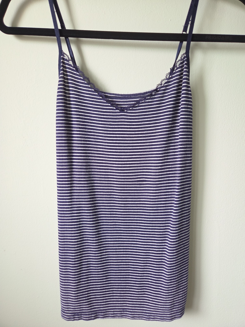 a.n.a Navy & White Striped Lace-Trim Cami